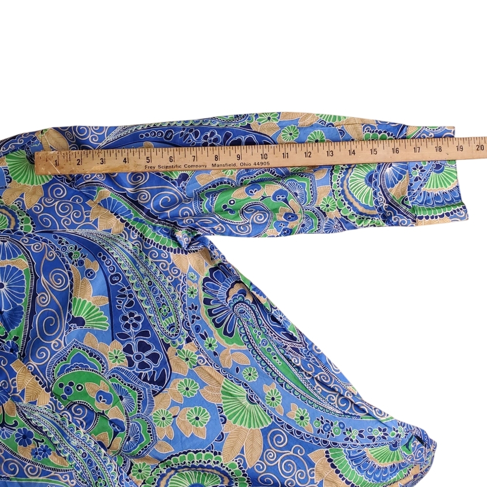 J. McLaughlin Blue Green Paisley Shirt Dress - Picture 9 of 10